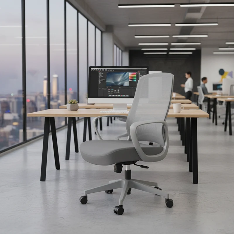 Modern Minimalist Mid-Back Desk Chair: Ergonomic Gaming Chair - Adjustable Headrest & Lumbar Support Swivel Chair For Home Office