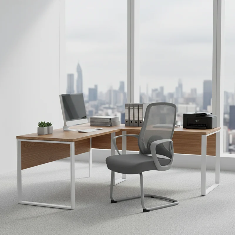 Modern Minimalist Executive Reception Chair: Breathable Mesh Gaming Chair - Ergonomic Swivel Desk Chair For Home Office