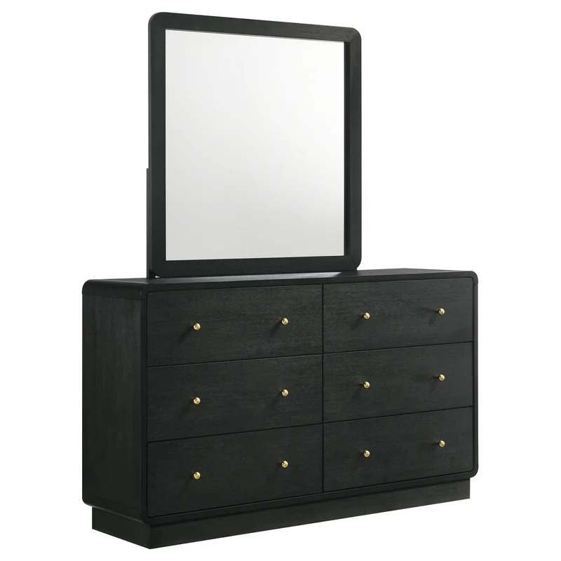 Coaster Furniture Cavelle 223663M 6-Drawer Dresser and Mirror - Black