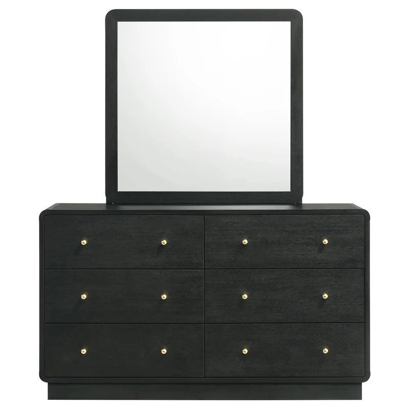 Coaster Furniture Cavelle 223663M 6-Drawer Dresser and Mirror - Black