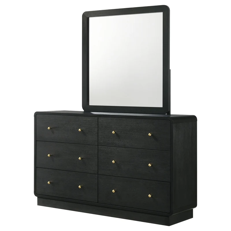 Coaster Furniture Cavelle 223663M 6-Drawer Dresser and Mirror - Black