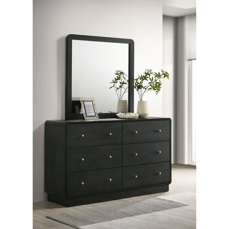Coaster Furniture Cavelle 223663M 6-Drawer Dresser and Mirror - Black