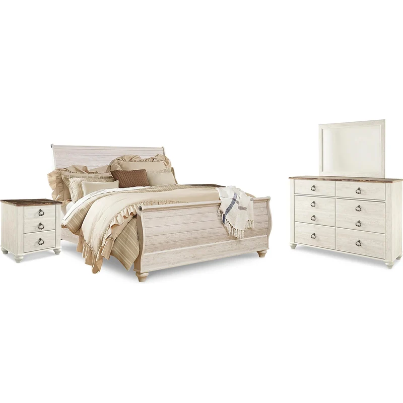 Signature Design by Ashley Willowton B267B46 7 pc King Sleigh Bedroom Set