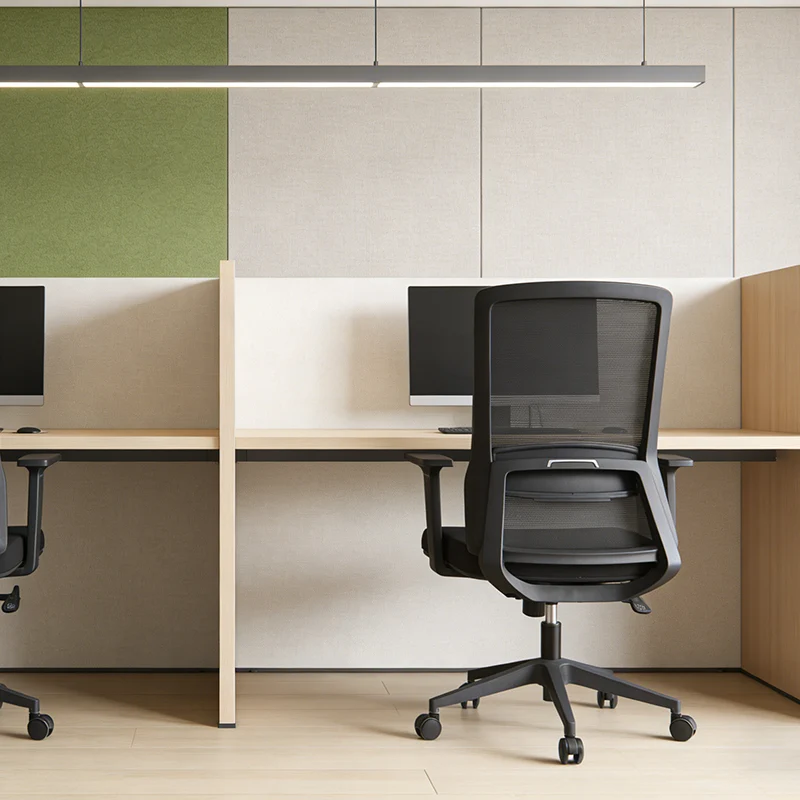 Modern Minimalist Mid-Back Black Desk Chair: Breathable Mesh Fabric - Ergonomic Swivel Gaming Chair For Home Office