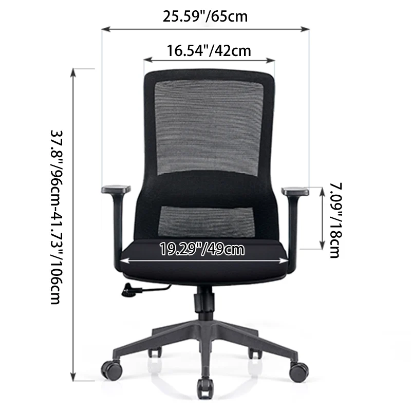 Modern Minimalist Mid-Back Black Desk Chair: Breathable Mesh Fabric - Ergonomic Swivel Gaming Chair For Home Office