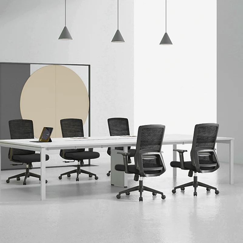 Modern Minimalist Mid-Back Black Desk Chair: Breathable Mesh Fabric - Ergonomic Swivel Gaming Chair For Home Office