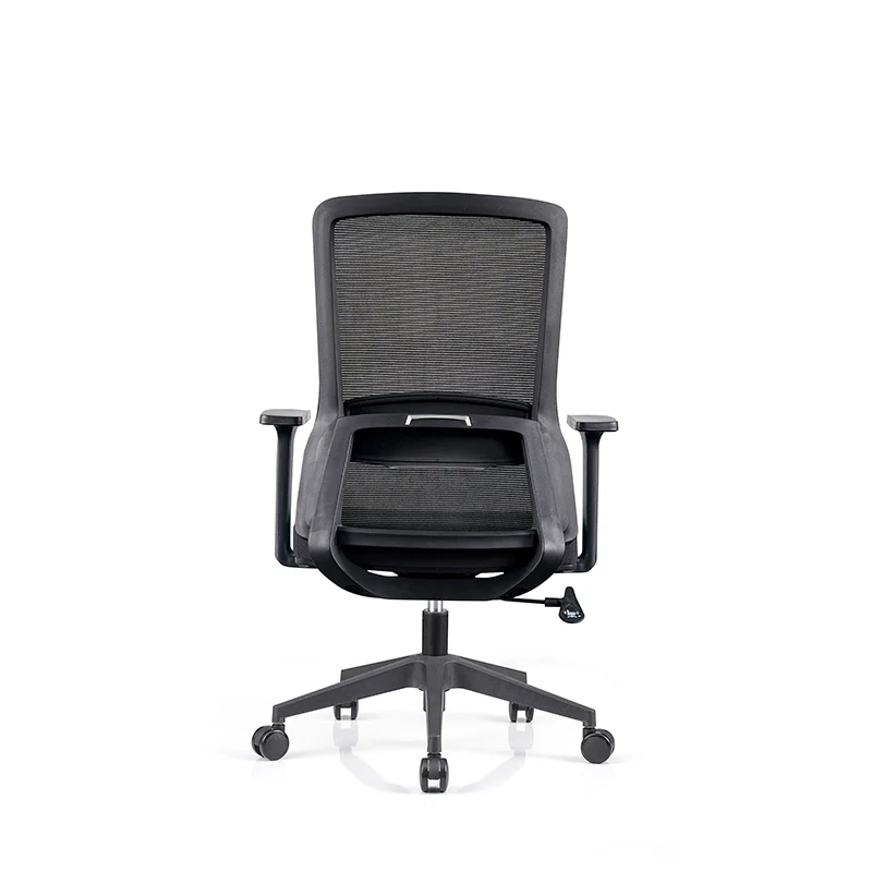 Modern Minimalist Mid-Back Black Desk Chair: Breathable Mesh Fabric - Ergonomic Swivel Gaming Chair For Home Office