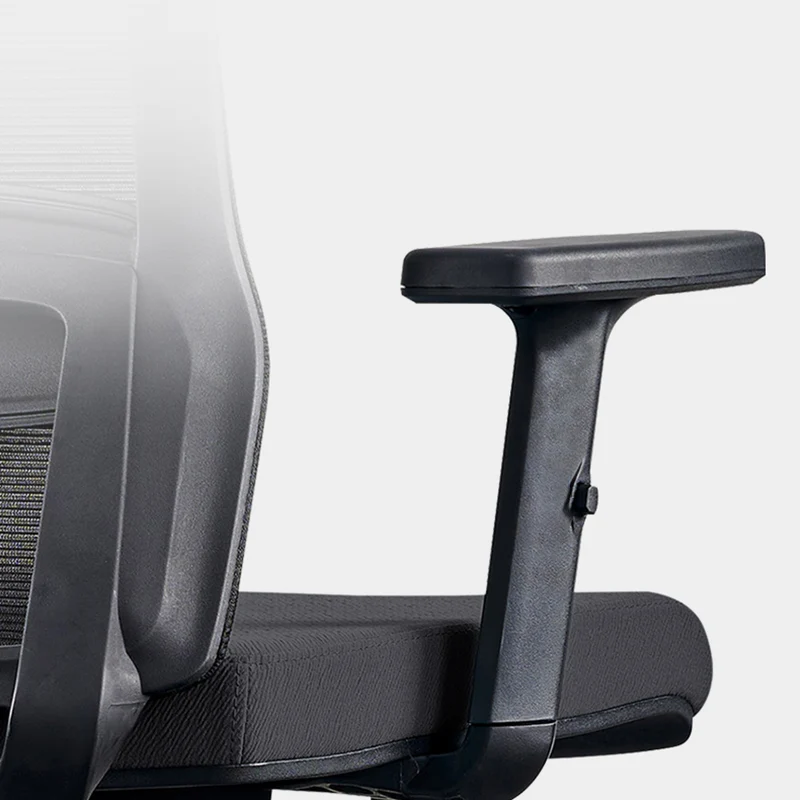 Modern Minimalist Black High-Back Desk Chair: Height-Adjustable 2D Armrests - Ergonomic Gaming Chair For Home Office