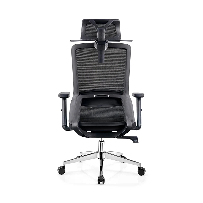 Modern Minimalist Black High-Back Desk Chair: Height-Adjustable 2D Armrests - Ergonomic Gaming Chair For Home Office