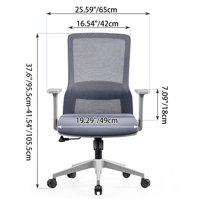 Modern Minimalist Mid-Back Mesh Desk Chair: Ergonomic Design - Swivel Height-Adjustable Gaming Chair For Home Office
