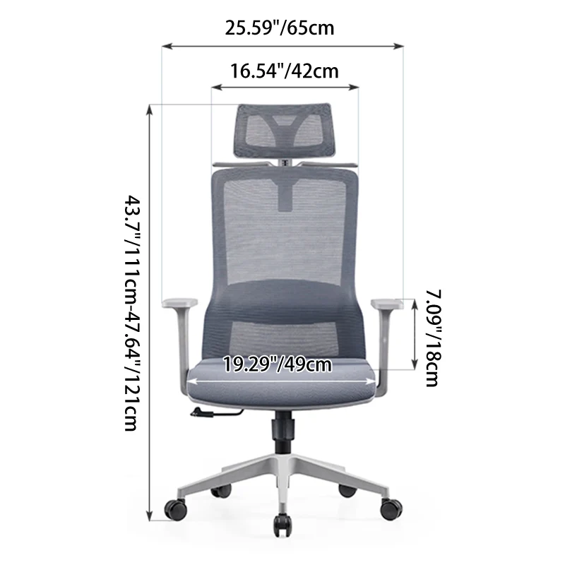 Modern Minimalist Ergonomic High-Back Desk Chair: Height-Adjustable Headrest & Coat Hook - Breathable Mesh Fabric Gaming Chair For Home Office