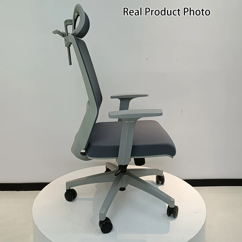 Modern Minimalist Ergonomic High-Back Desk Chair: Height-Adjustable Headrest & Coat Hook - Breathable Mesh Fabric Gaming Chair For Home Office
