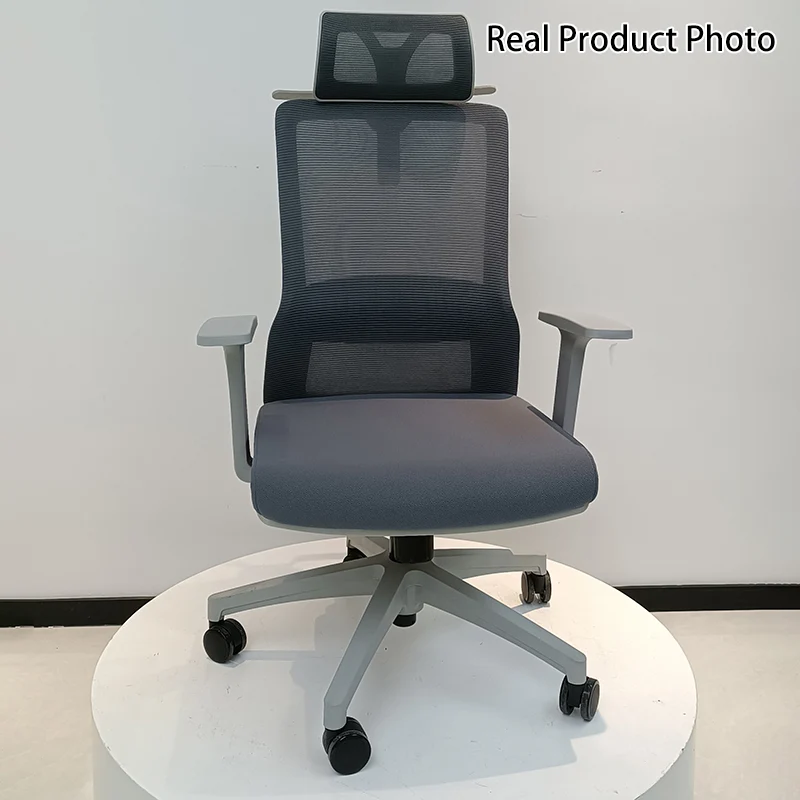 Modern Minimalist Ergonomic High-Back Desk Chair: Height-Adjustable Headrest & Coat Hook - Breathable Mesh Fabric Gaming Chair For Home Office