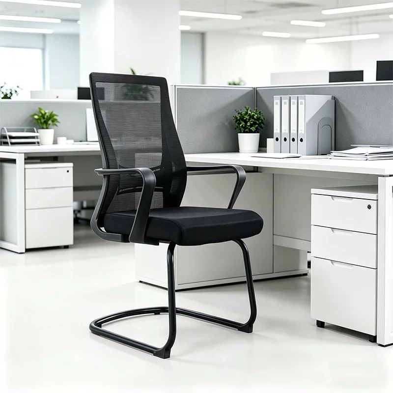 Modern Minimalist Executive Ergonomic Breathable Mesh Office Chair - Durable Matte Black Frame Desk Chair For Home Office