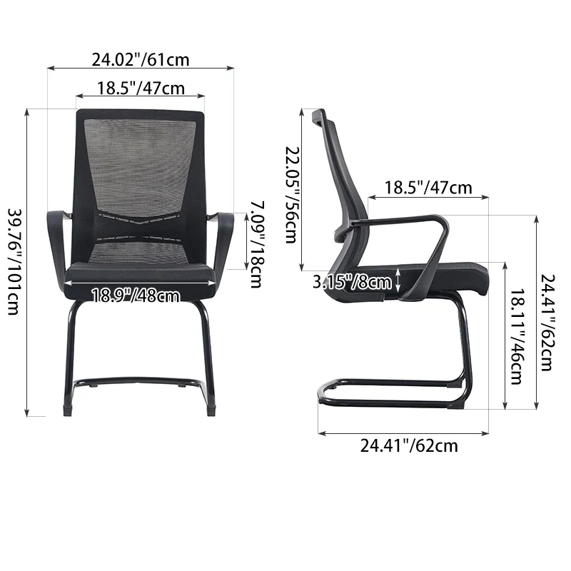 Modern Minimalist Executive Ergonomic Breathable Mesh Office Chair - Durable Matte Black Frame Desk Chair For Home Office
