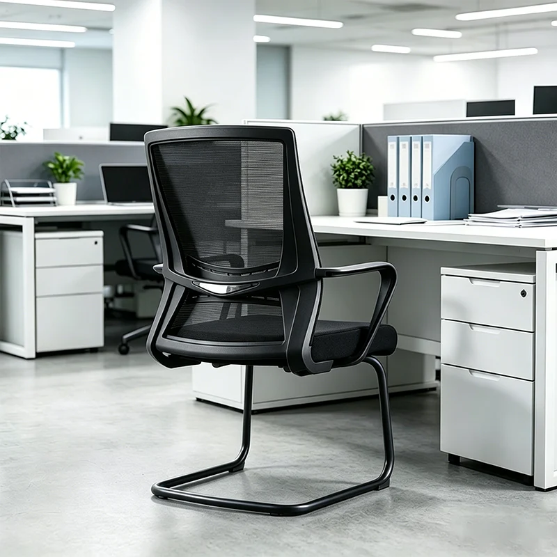 Modern Minimalist Executive Ergonomic Breathable Mesh Office Chair - Durable Matte Black Frame Desk Chair For Home Office