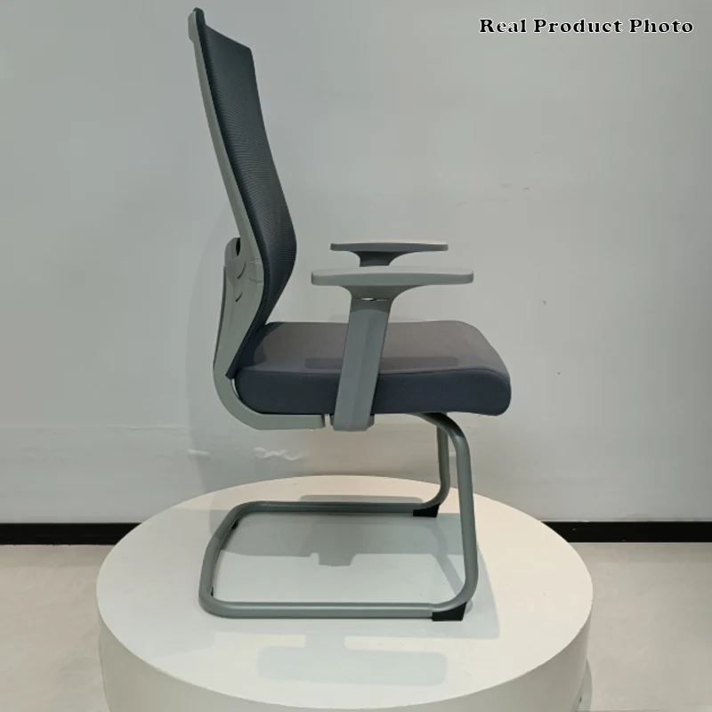 Modern Gray Ergonomic Mesh Conference Desk Chair - Gray Frame & Breathable Seat Office Chair For Home Office