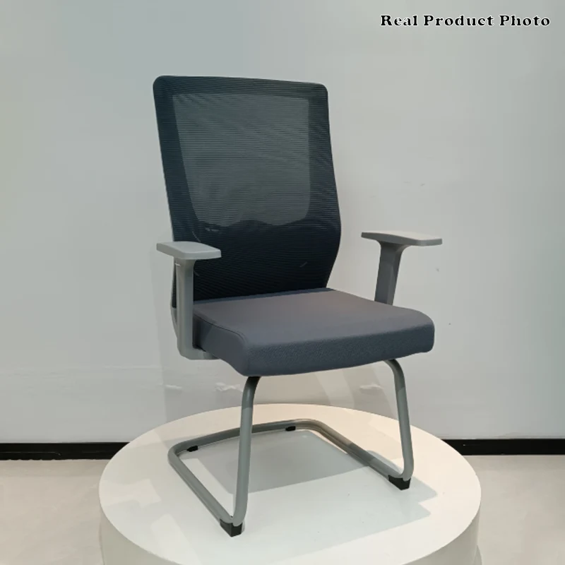 Modern Gray Ergonomic Mesh Conference Desk Chair - Gray Frame & Breathable Seat Office Chair For Home Office