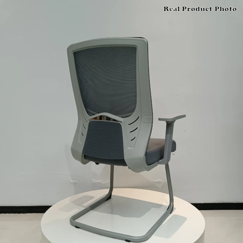 Modern Gray Ergonomic Mesh Conference Desk Chair - Gray Frame & Breathable Seat Office Chair For Home Office
