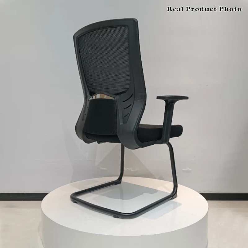 Modern Black Breathable Mesh Conference Desk Chair - Black Frame & Breathable Seat Office Chair For Home Office