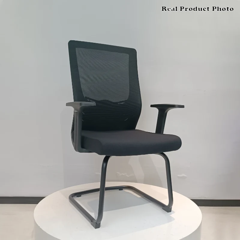 Modern Black Breathable Mesh Conference Desk Chair - Black Frame & Breathable Seat Office Chair For Home Office