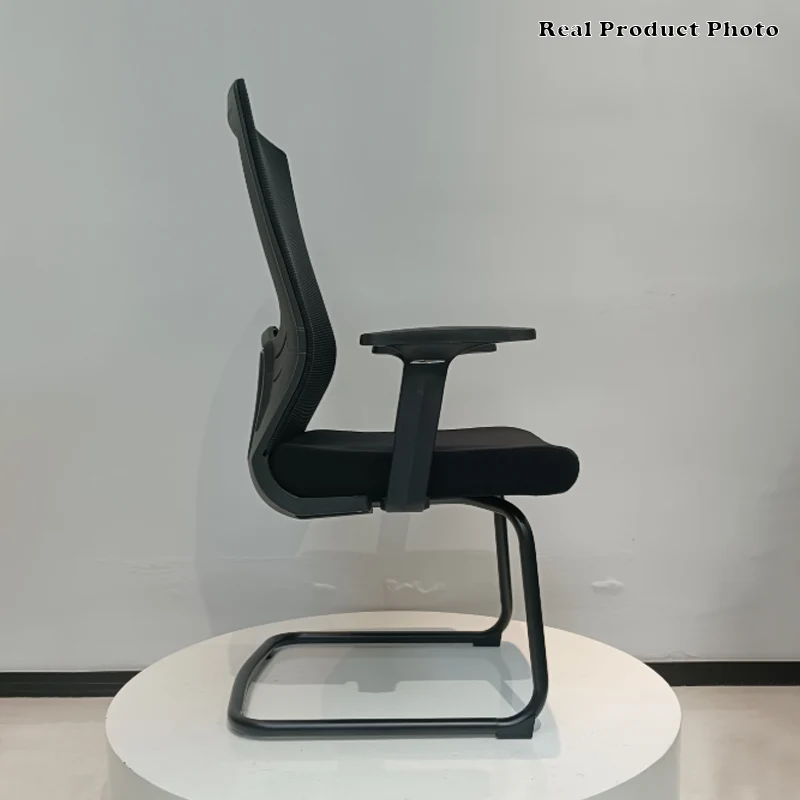 Modern Black Breathable Mesh Conference Desk Chair - Black Frame & Breathable Seat Office Chair For Home Office
