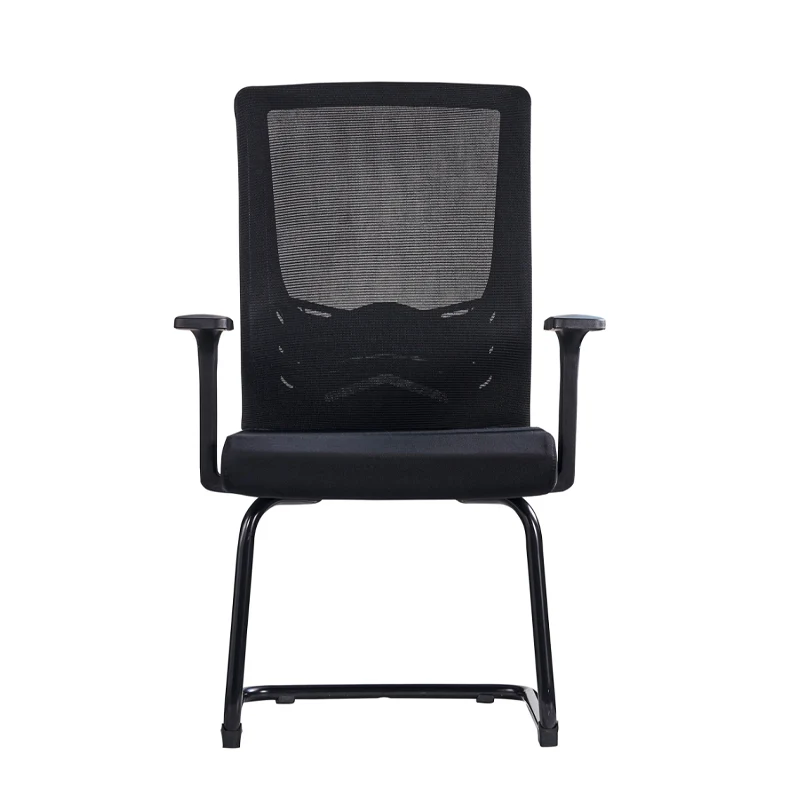 Modern Black Breathable Mesh Conference Desk Chair - Black Frame & Breathable Seat Office Chair For Home Office