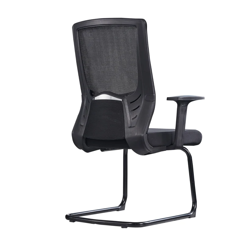 Modern Black Breathable Mesh Conference Desk Chair - Black Frame & Breathable Seat Office Chair For Home Office