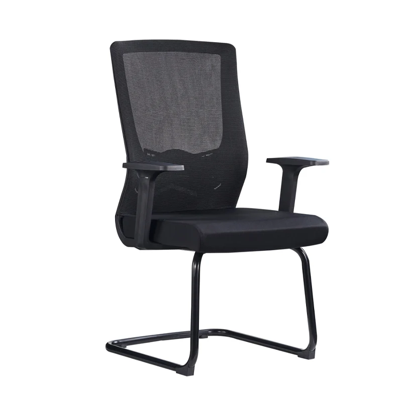 Modern Black Breathable Mesh Conference Desk Chair - Black Frame & Breathable Seat Office Chair For Home Office