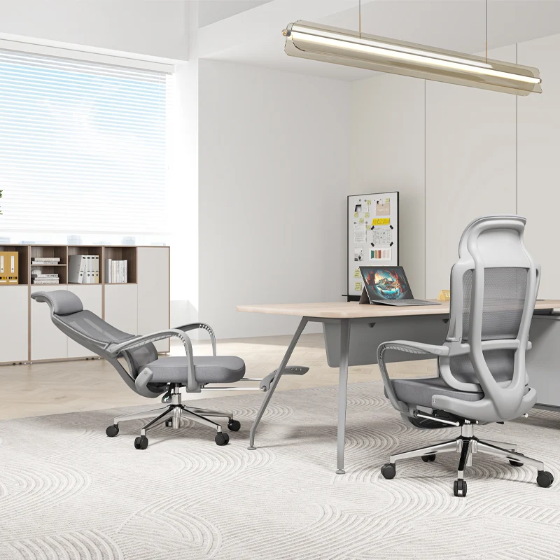 Modern Ergonomic Reclining Office Chair With Footrest - Luxury High Back 150° Recline Function Desk Chair For Home Office