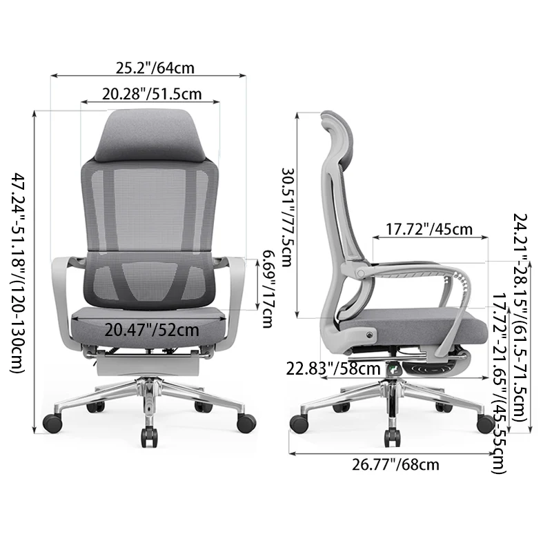 Modern Ergonomic Reclining Office Chair With Footrest - Luxury High Back 150° Recline Function Desk Chair For Home Office