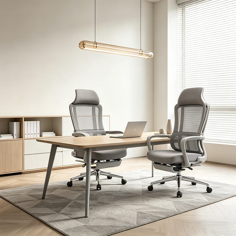 Modern Ergonomic Reclining Office Chair With Footrest - Luxury High Back 150° Recline Function Desk Chair For Home Office