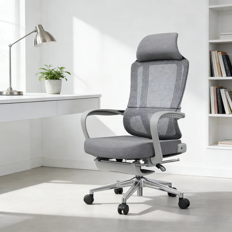 Modern Ergonomic Reclining Office Chair With Footrest - Luxury High Back 150° Recline Function Desk Chair For Home Office