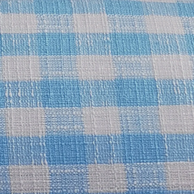 Dopamine Frame Blue Gingham Lounge Chair - Plush Ash Wood Accent Chair For Living Room