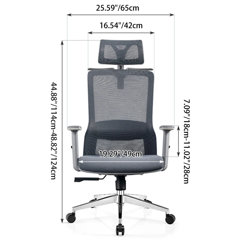 Modern Minimalist High-Back Mesh Desk Chair: Adjustable Headrest With Coat Rack - Ergonomic Swivel Gaming Chair For Home Office