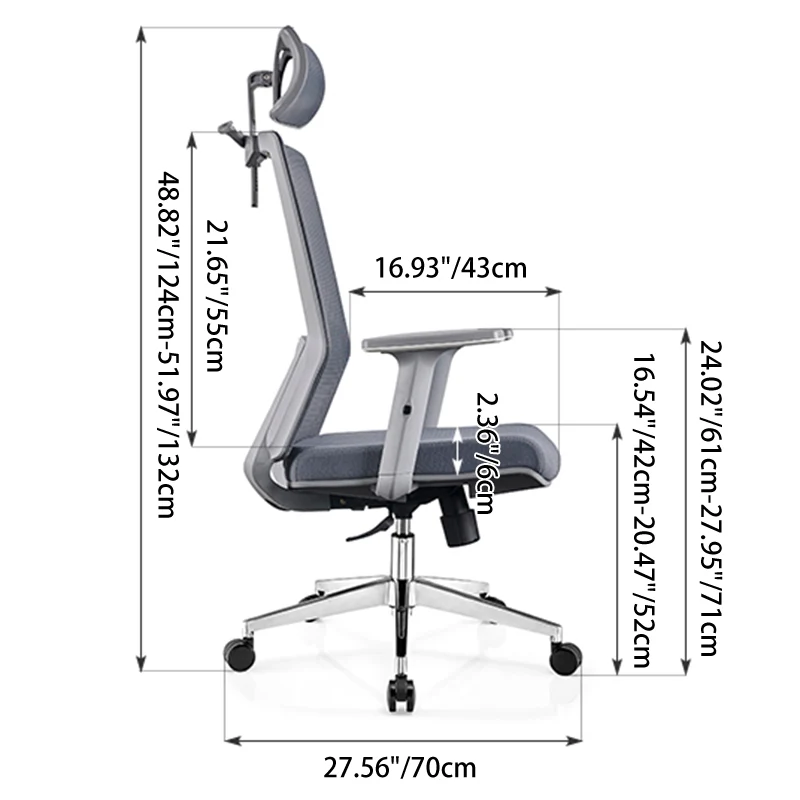 Modern Minimalist High-Back Mesh Desk Chair: Adjustable Headrest With Coat Rack - Ergonomic Swivel Gaming Chair For Home Office