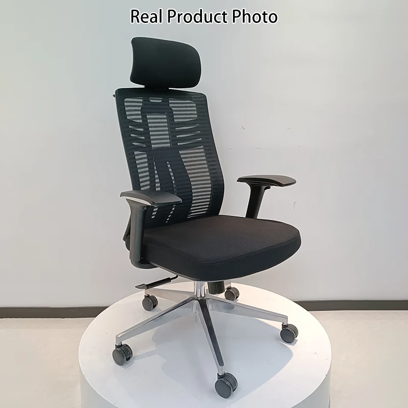 Modern Minimalist High-Back Mesh Desk Chair: Aluminum Alloy Square-Conical Base - Ergonomic Swivel Gaming Chair For Home Office