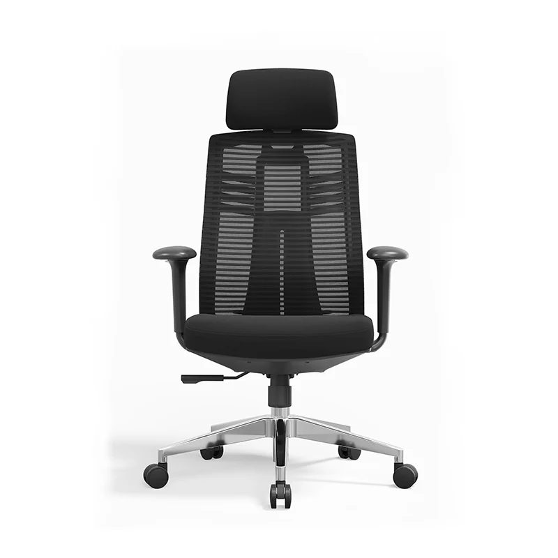 Modern Minimalist High-Back Mesh Desk Chair: Aluminum Alloy Square-Conical Base - Ergonomic Swivel Gaming Chair For Home Office