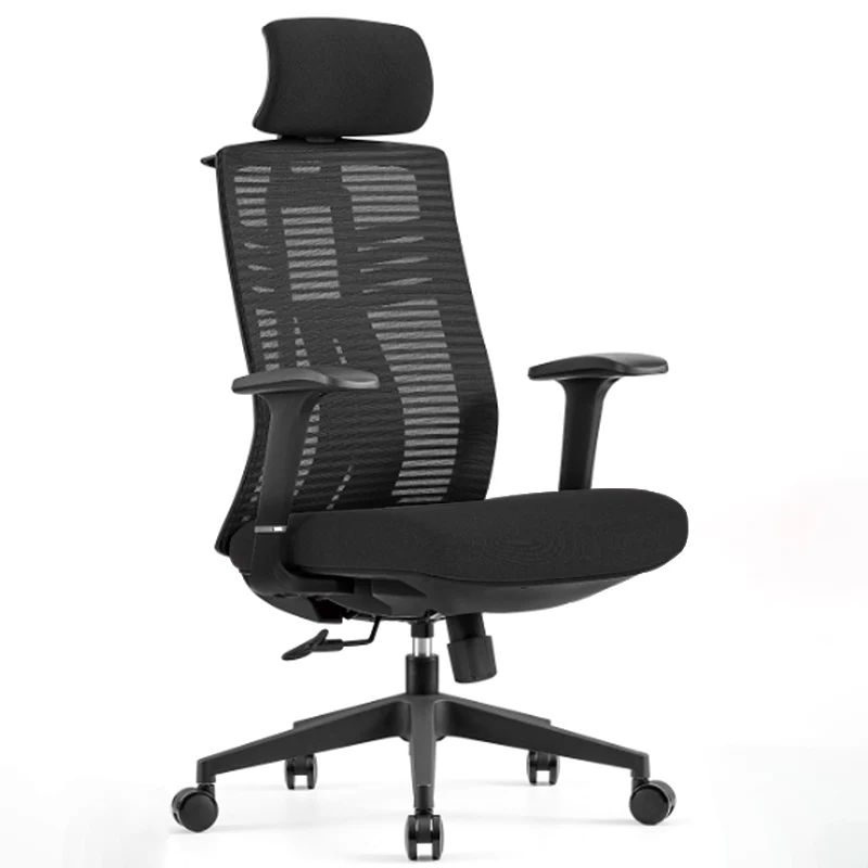Black High-Back Ergonomic Desk Chair: Modern Minimalist Style - Adjustable Headrest Gaming Chair For Home Office