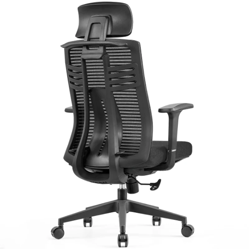 Black High-Back Ergonomic Desk Chair: Modern Minimalist Style - Adjustable Headrest Gaming Chair For Home Office