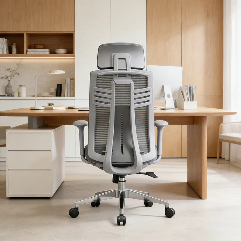 Modern Minimalist Ergonomic High-Back Desk Chair: 4D Armrests - Adjustable Lumbar Support Gaming Chair For Home Office