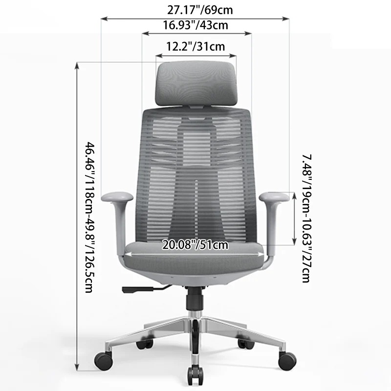 Modern Minimalist Ergonomic High-Back Desk Chair: 4D Armrests - Adjustable Lumbar Support Gaming Chair For Home Office