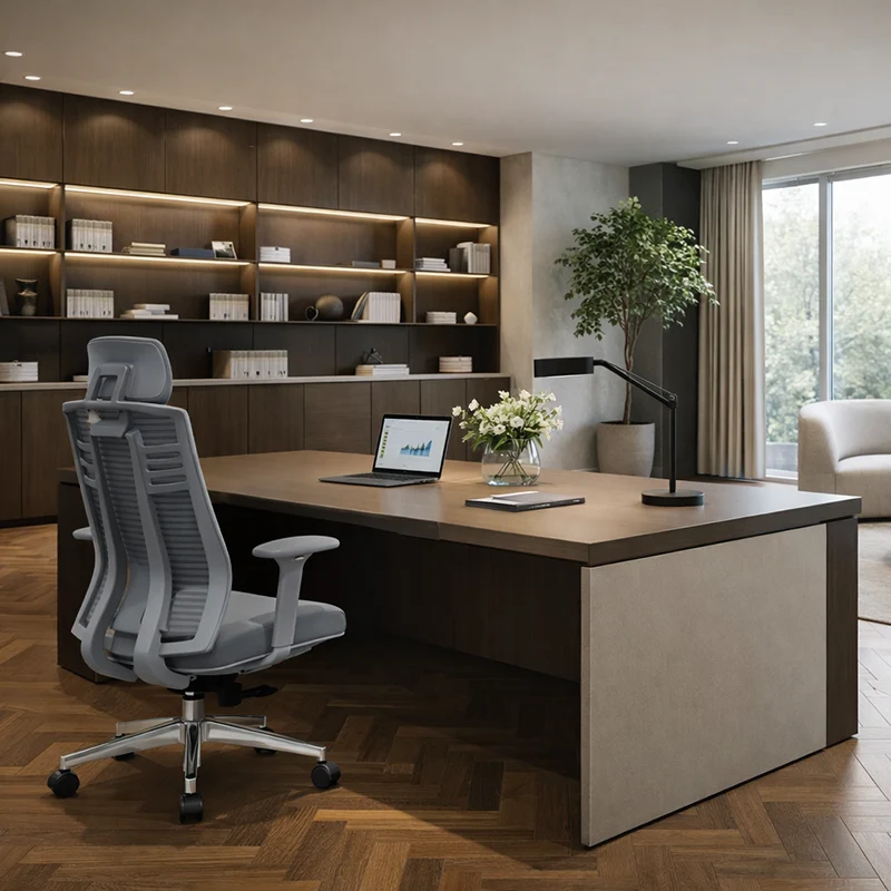 Modern Minimalist Ergonomic High-Back Desk Chair: 4D Armrests - Adjustable Lumbar Support Gaming Chair For Home Office
