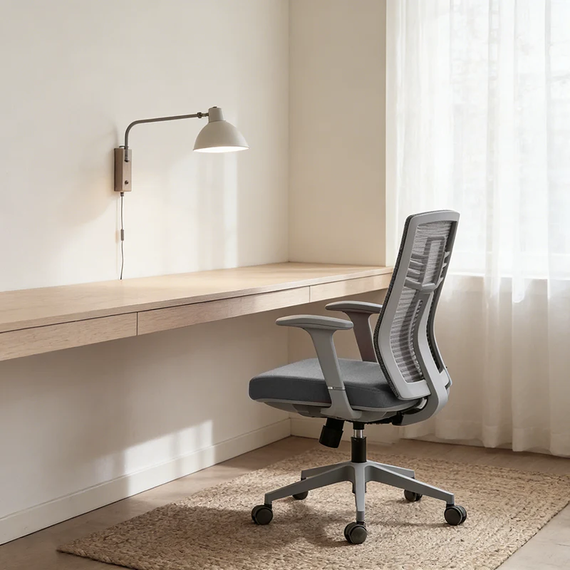 Modern Ergonomic Mid-Back Desk Chair: Breathable Mesh & Lumbar Support - Minimalist Gaming Chair For Home Office