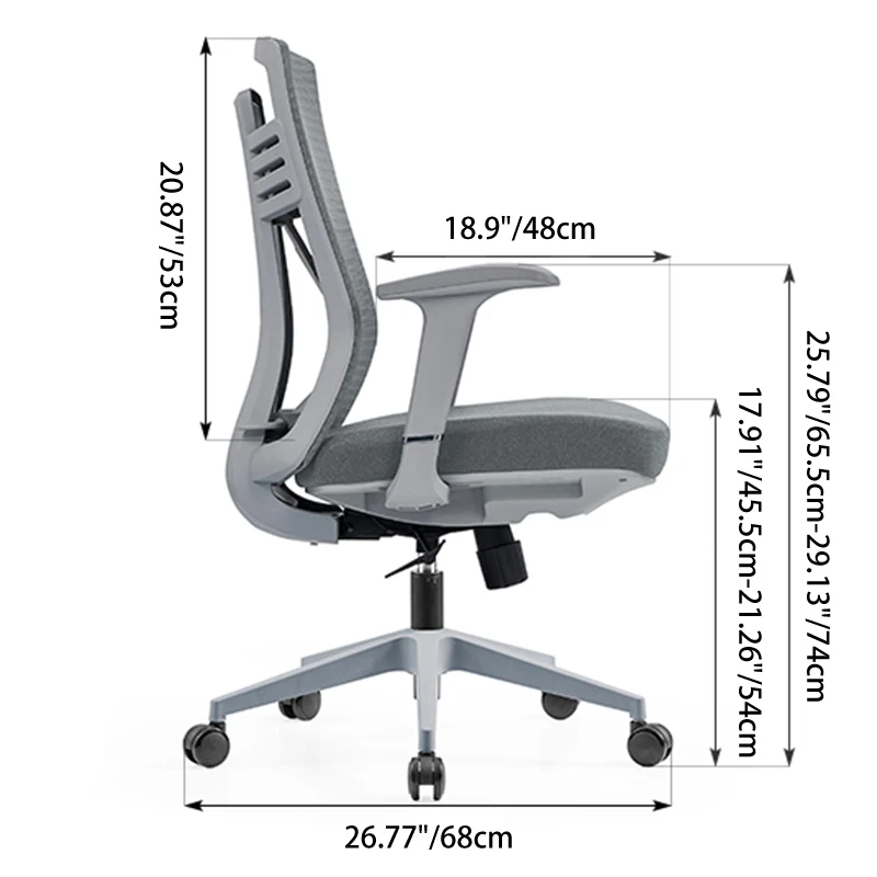 Modern Ergonomic Mid-Back Desk Chair: Breathable Mesh & Lumbar Support - Minimalist Gaming Chair For Home Office