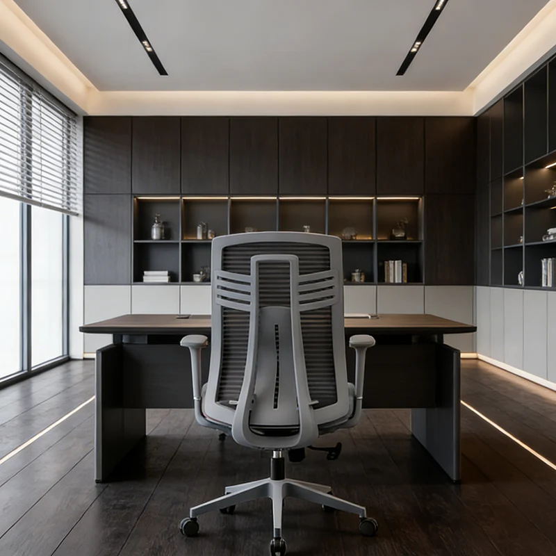 Modern Ergonomic Mid-Back Desk Chair: Breathable Mesh & Lumbar Support - Minimalist Gaming Chair For Home Office