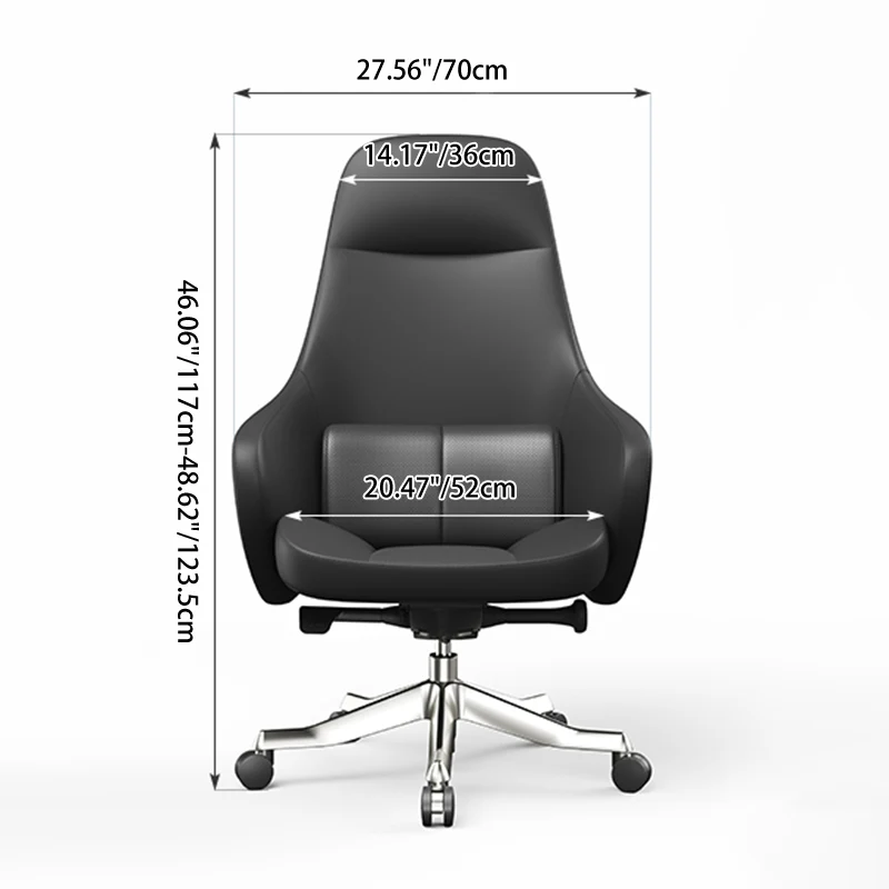 Modern Ergonomic Deluxe Executive Desk Chair: Silicone-Coated Faux Leather - Minimalist Office Chair For Home Office