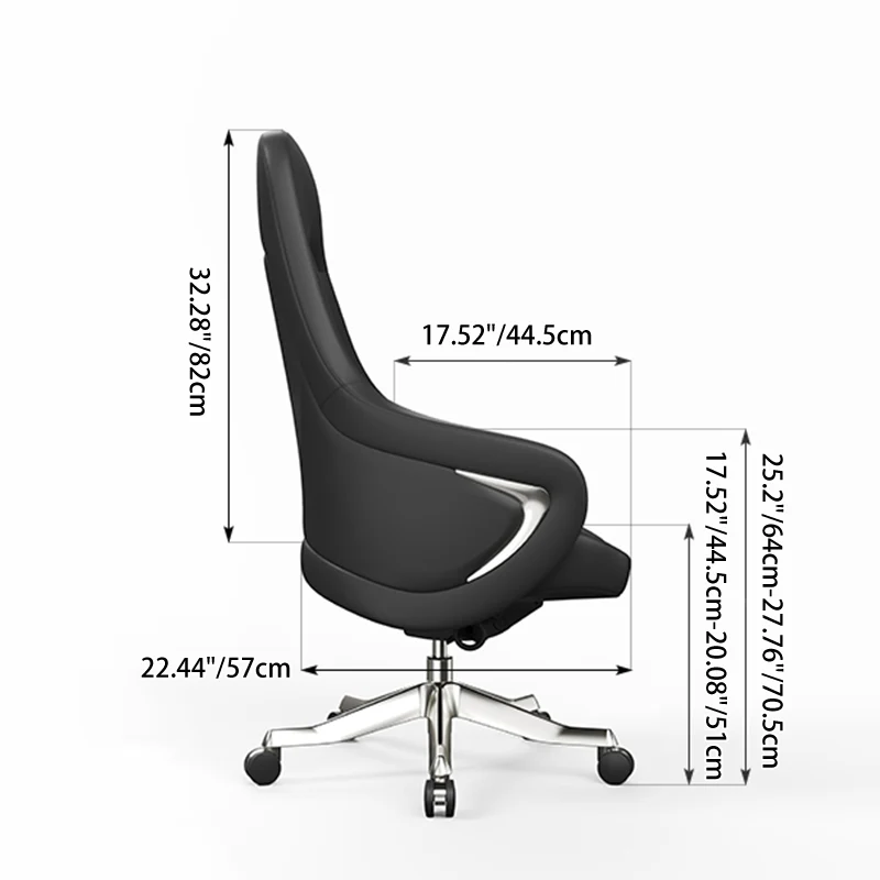 Modern Ergonomic Deluxe Executive Desk Chair: Silicone-Coated Faux Leather - Minimalist Office Chair For Home Office