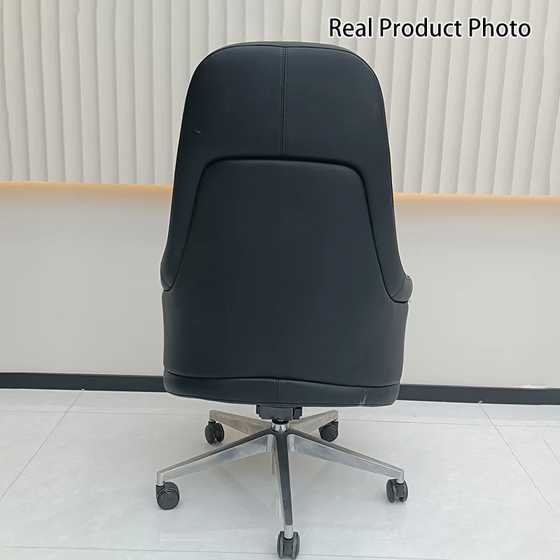 Modern Ergonomic Deluxe Executive Desk Chair: Silicone-Coated Faux Leather - Minimalist Office Chair For Home Office