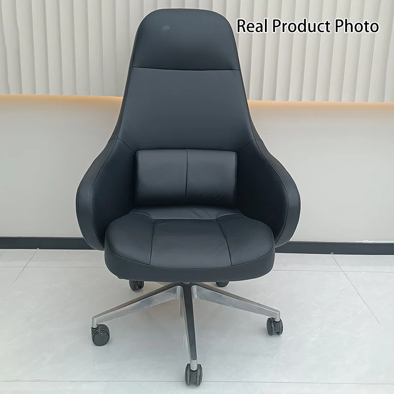 Modern Ergonomic Deluxe Executive Desk Chair: Silicone-Coated Faux Leather - Minimalist Office Chair For Home Office